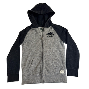 Roots Kids Zippered Zip Up Charcoal Grey Black Hoodie Sweatshirt Youth Large